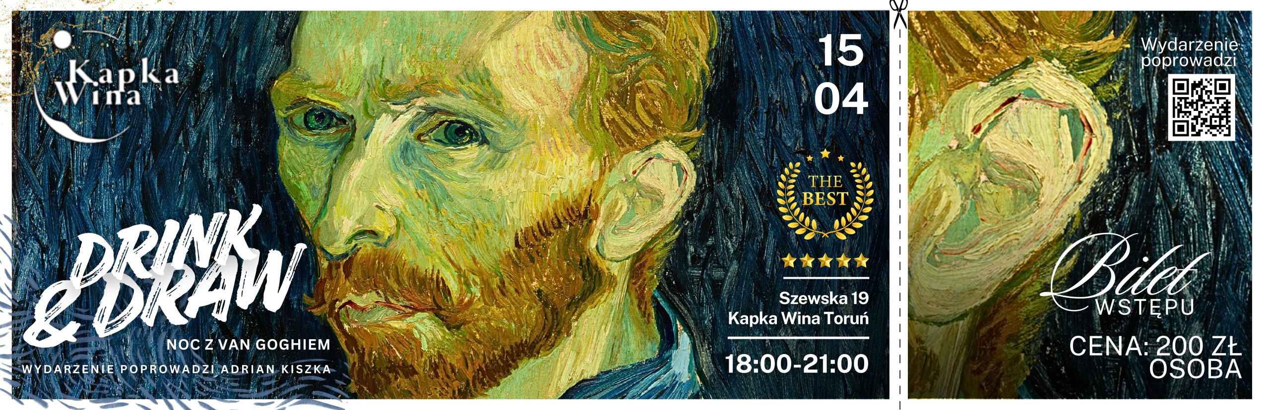 Drink and Draw, Noc z van Goghiem, Toruń, Kapka Wina, Adrian Kiszka